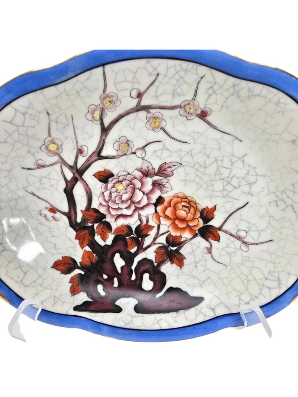 Noritake Morimura Oval Plate Hand Painted Porcelain Tray Floral Design JE296
